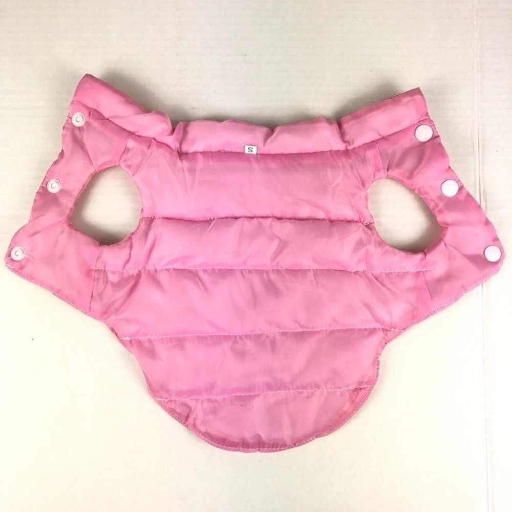 Pink White Star Puffer Dog Cat Vest Coat Size S - Picture 4 of 5